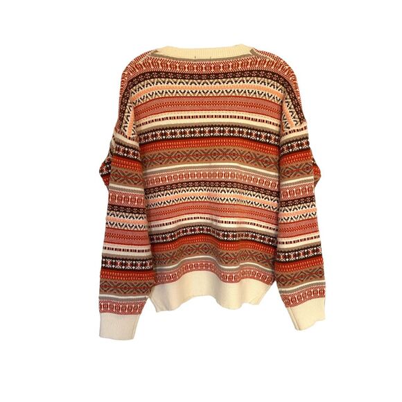Koko & Mason Striped Multicolour V Neck Knit Sweater Sz Xl - Picture 2 of 4